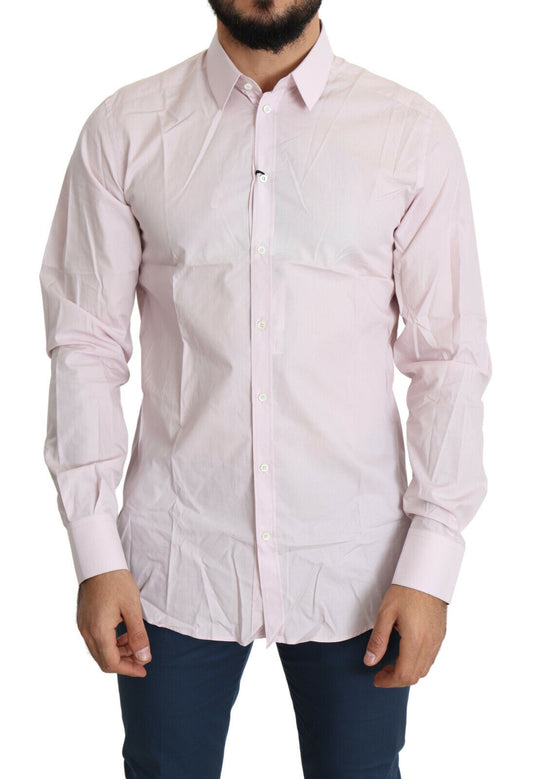 Dolce & Gabbana Elegant Slim Fit Pink Dress Shirt IT41 | L