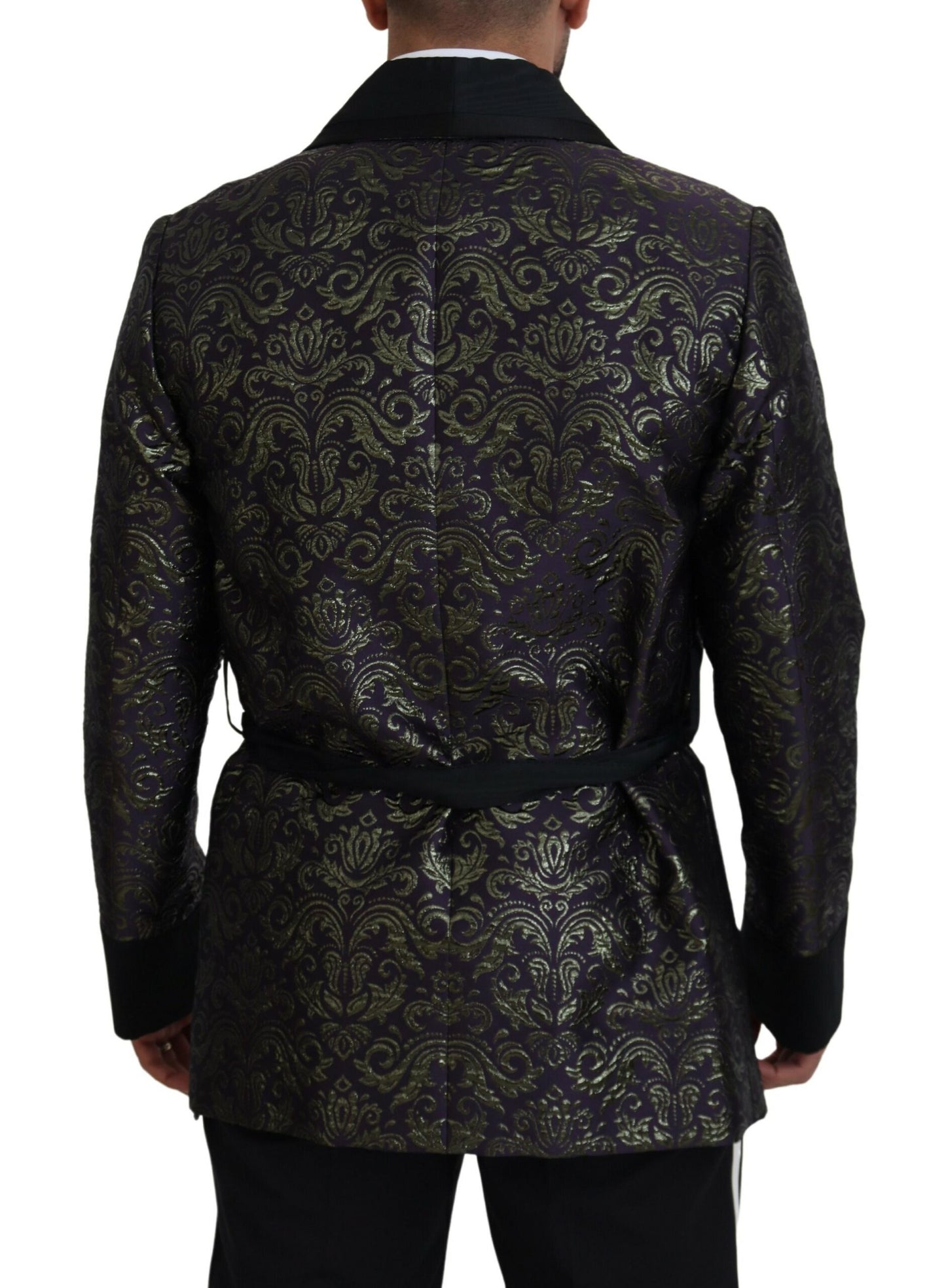 Dolce & Gabbana Gold Jacquard Robe Jacket IT52 / L