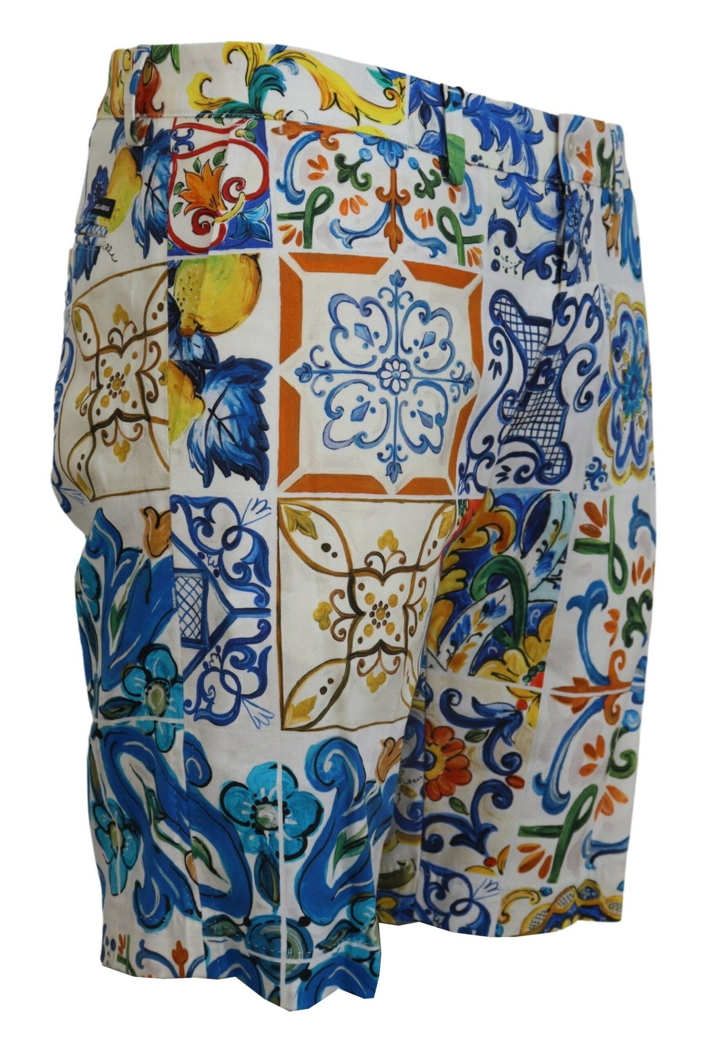 Dolce & Gabbana Majolica Print Casual Chinos Shorts IT44 / XS