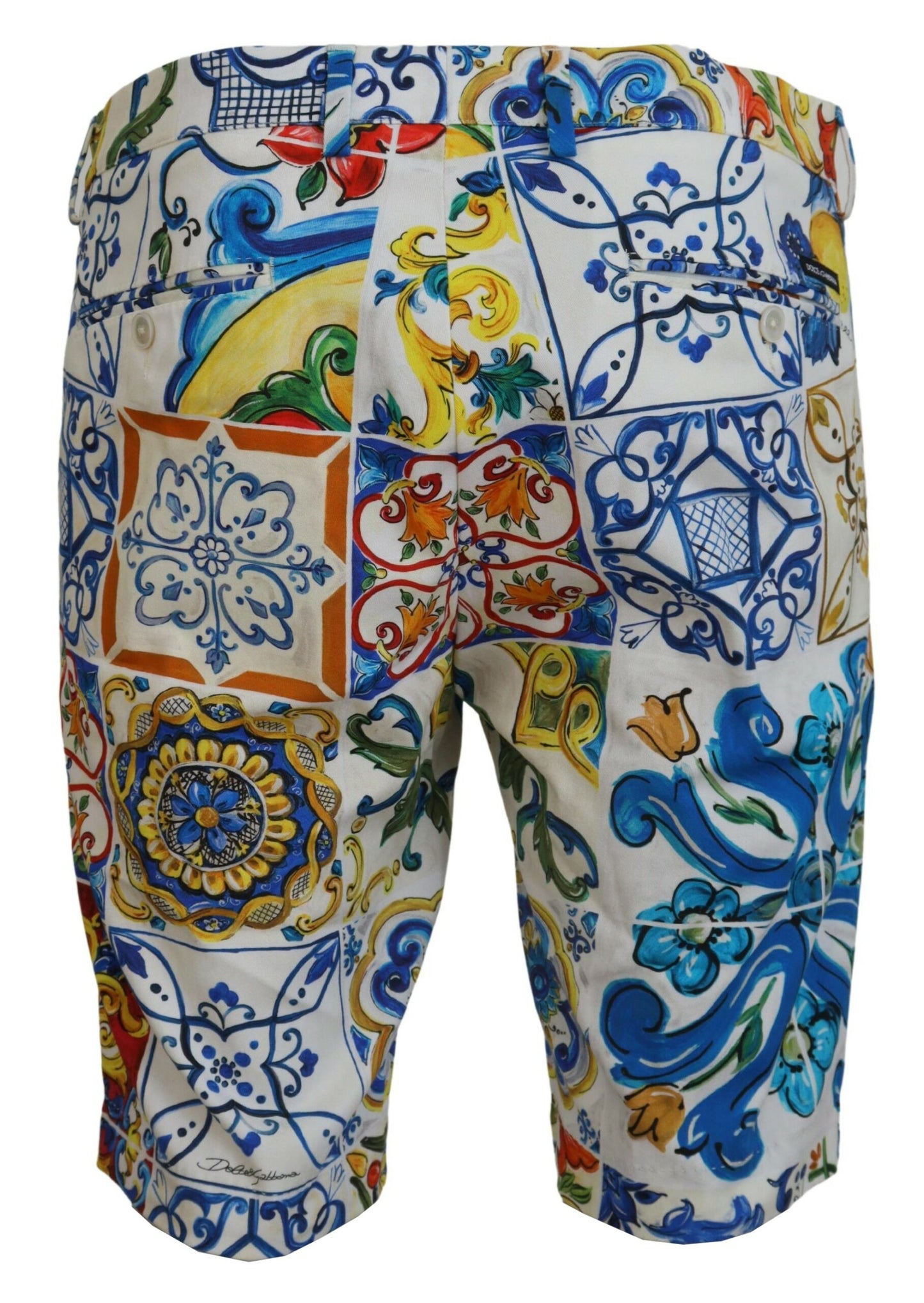 Dolce & Gabbana Majolica Print Casual Chinos Shorts IT44 / XS