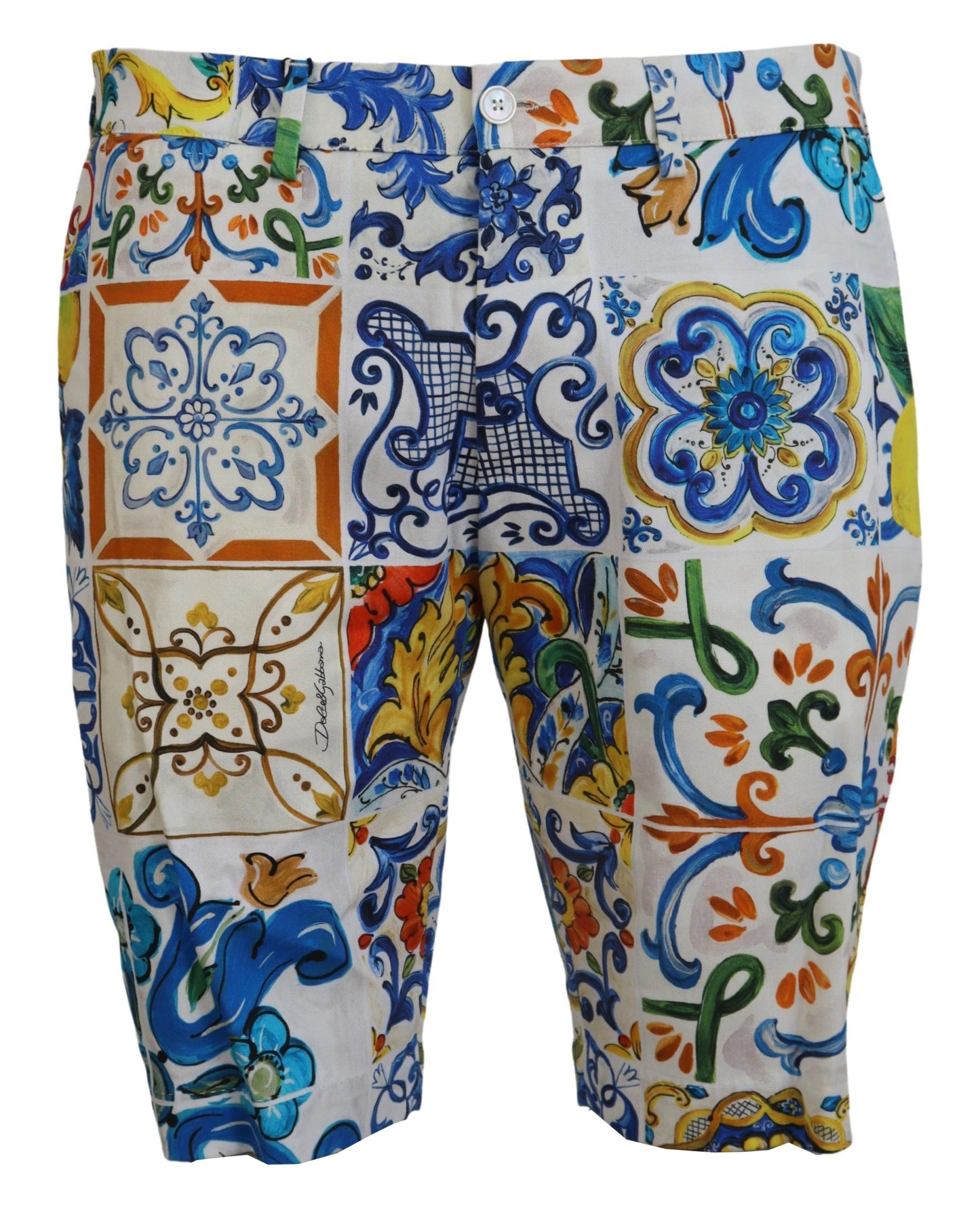 Dolce & Gabbana Majolica Print Casual Chinos Shorts IT44 / XS