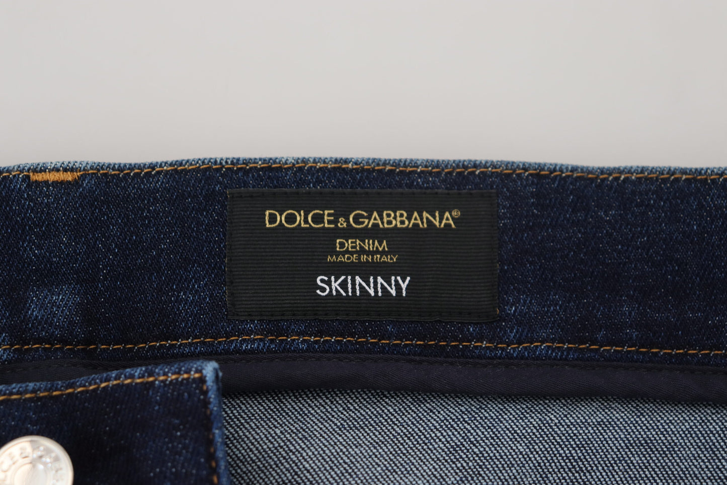 Dolce & Gabbana Elegant Slim Fit Dark Blue Denim Jeans IT58 / XXL