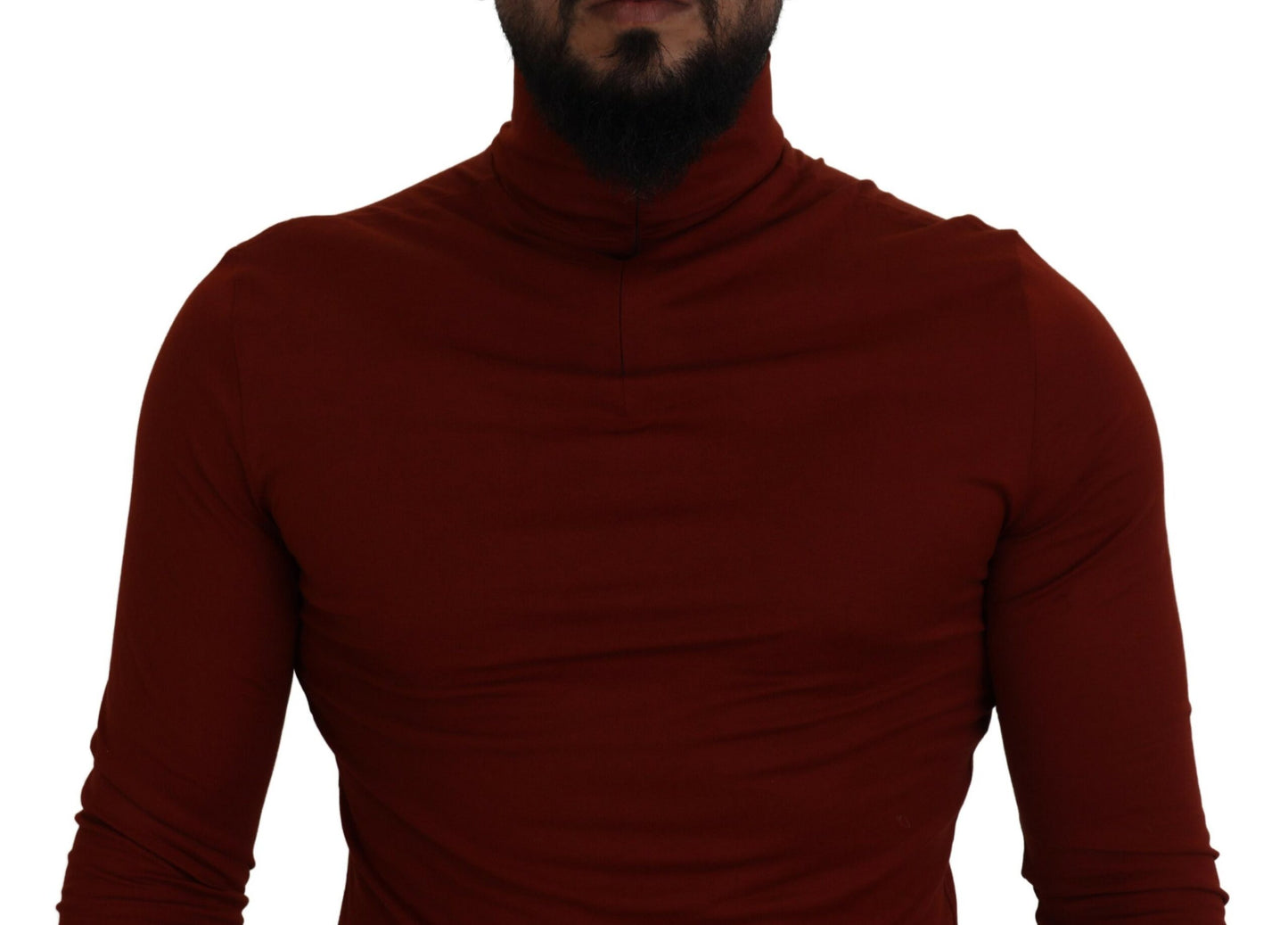 Dolce & Gabbana Elegant Maroon Collar Zip Sweater IT46 / S