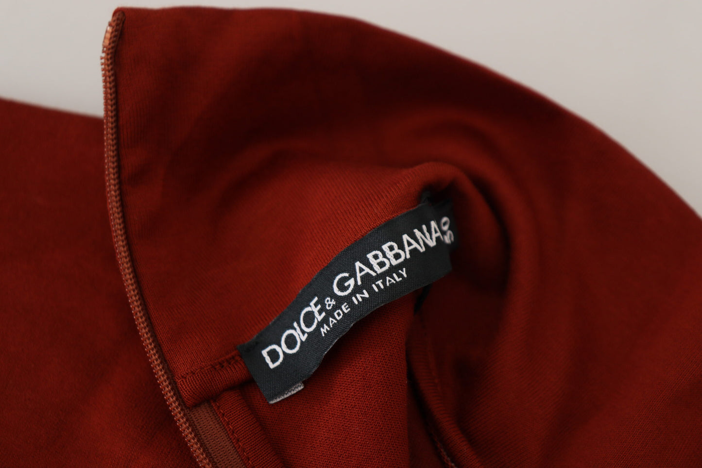 Dolce & Gabbana Elegant Maroon Collar Zip Sweater IT46 / S