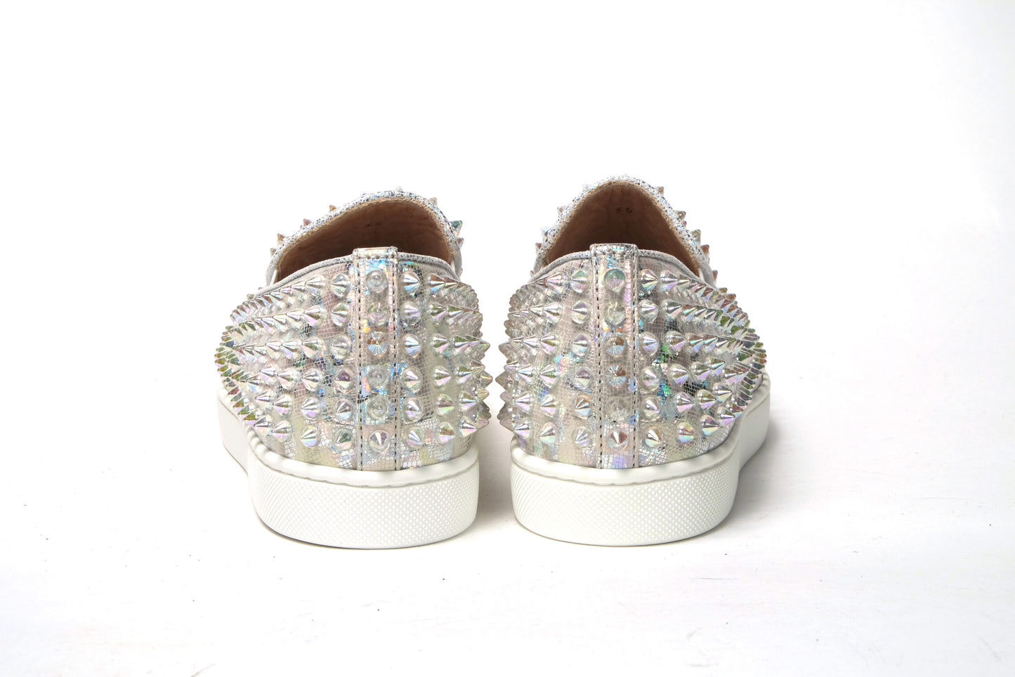 Christian Louboutin White Ab/Clear Ab Roller Boat Woman Flat Sneaker EU35.5 | US5