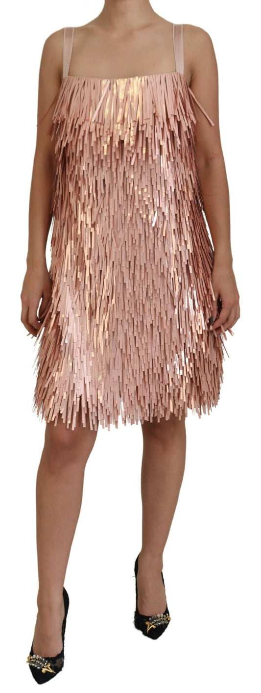 Dolce & Gabbana Elegant Pink A-Line Tinsel Dress IT40 | S