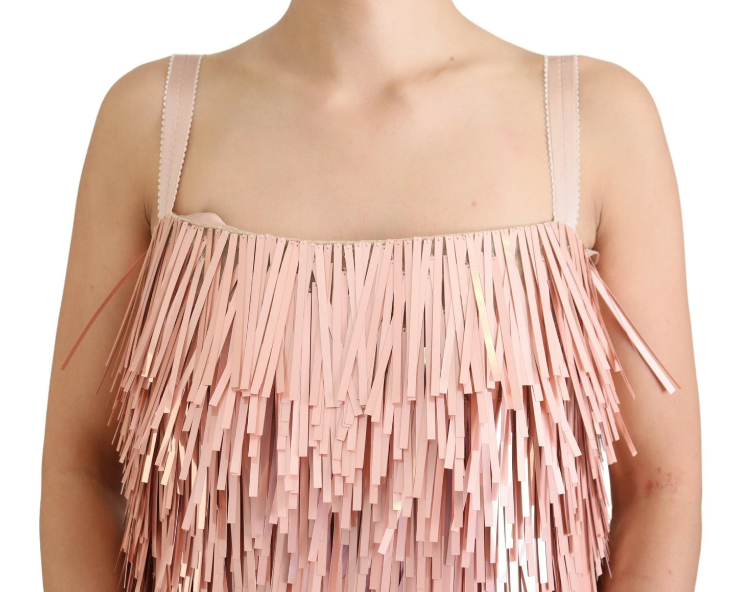 Dolce & Gabbana Elegant Pink A-Line Tinsel Dress IT40 | S