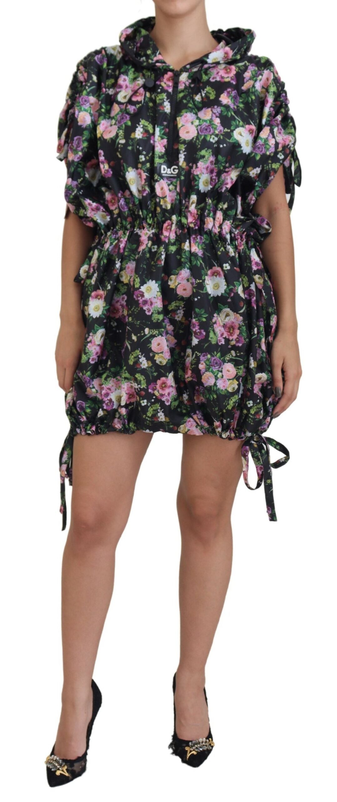 Dolce & Gabbana Elegant Floral Mini Dress with Logo  IT40 | S