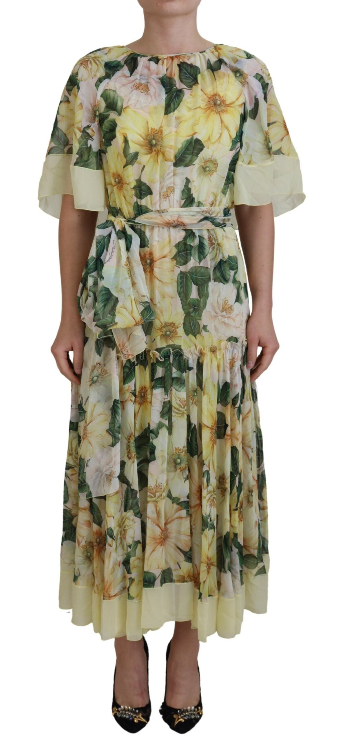 Dolce & Gabbana Elegant Silk Floral Maxi  Dress IT36 / XXS