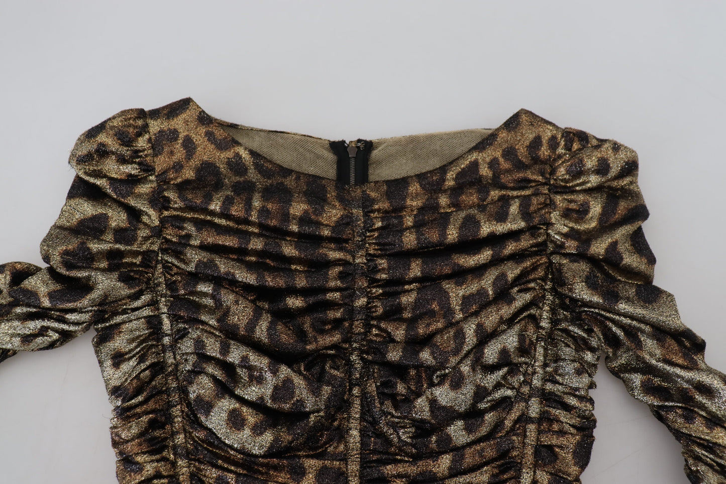 Dolce & Gabbana Elegant Leopard Print Midi Bodycon Dress IT38 / XS