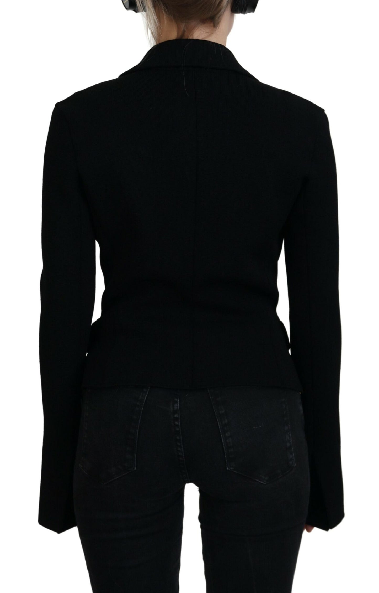 Dolce & Gabbana Elegant Black Long Sleeve Jacket IT38 / XS