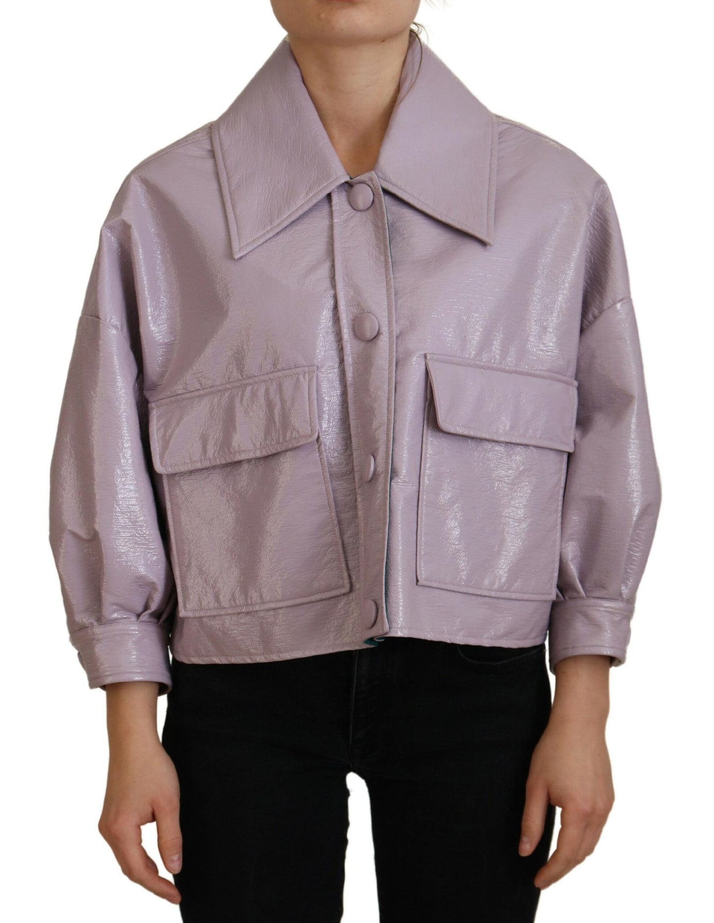 Dolce & Gabbana Chic Purple Cropped Jacket - A Style Statement IT40 / S