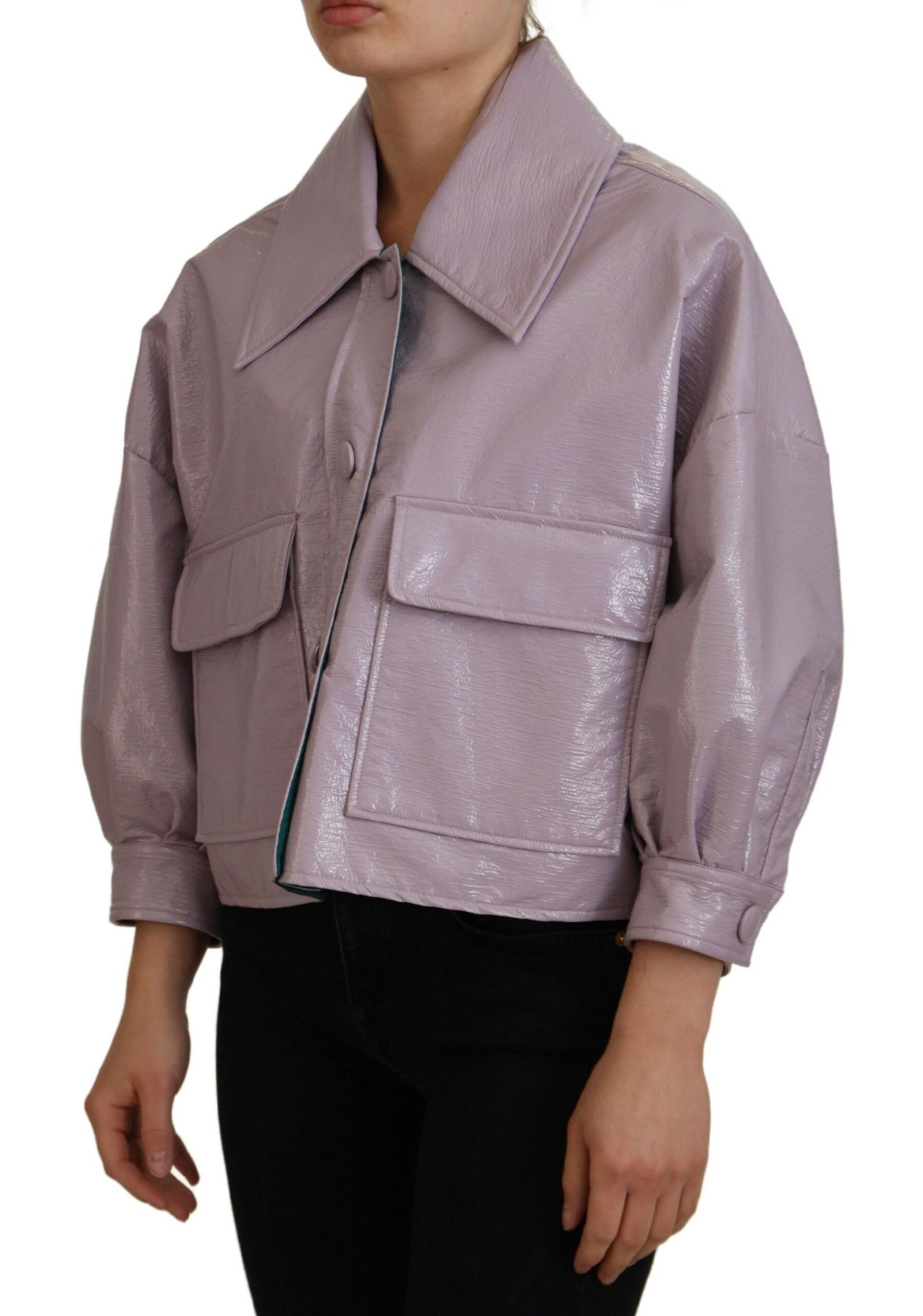 Dolce & Gabbana Chic Purple Cropped Jacket - A Style Statement IT40 / S