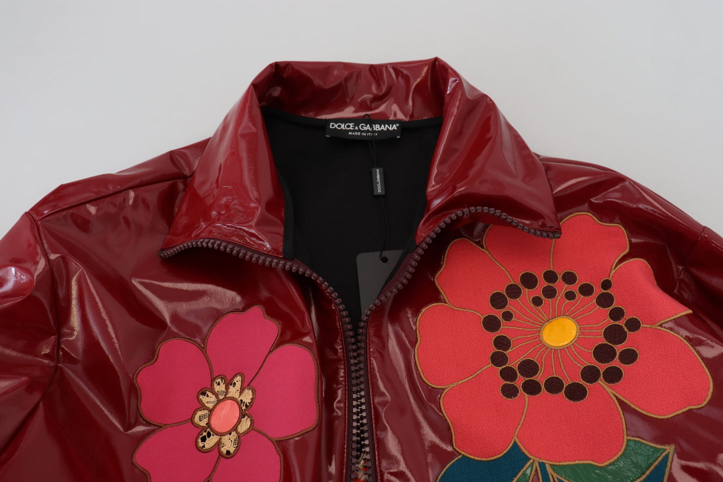 Dolce & Gabbana Maroon Floral Luxe Jacket IT40 | S