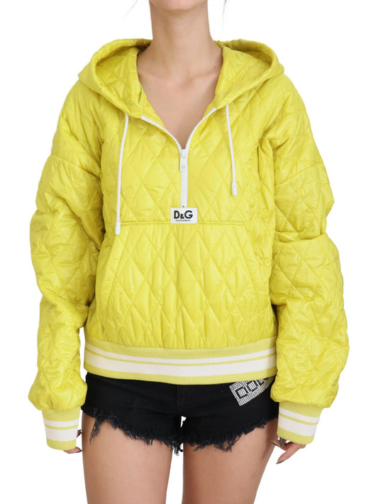 Dolce & Gabbana Elegant Yellow Hooded Jacket IT40 | S