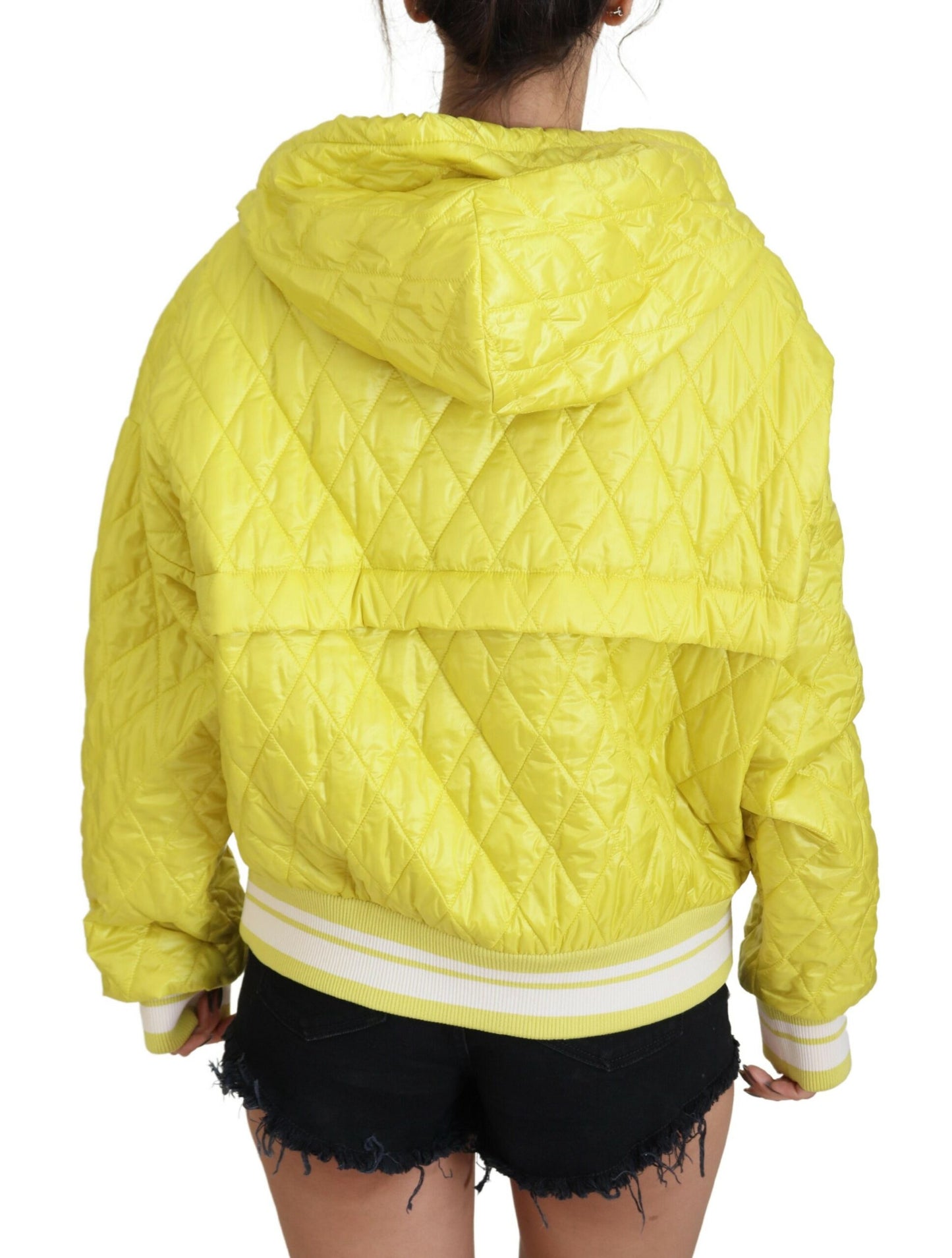 Dolce & Gabbana Elegant Yellow Hooded Jacket IT40 | S