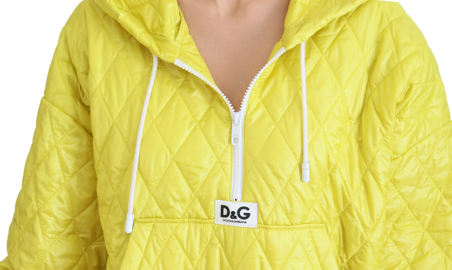 Dolce & Gabbana Elegant Yellow Hooded Jacket IT40 | S