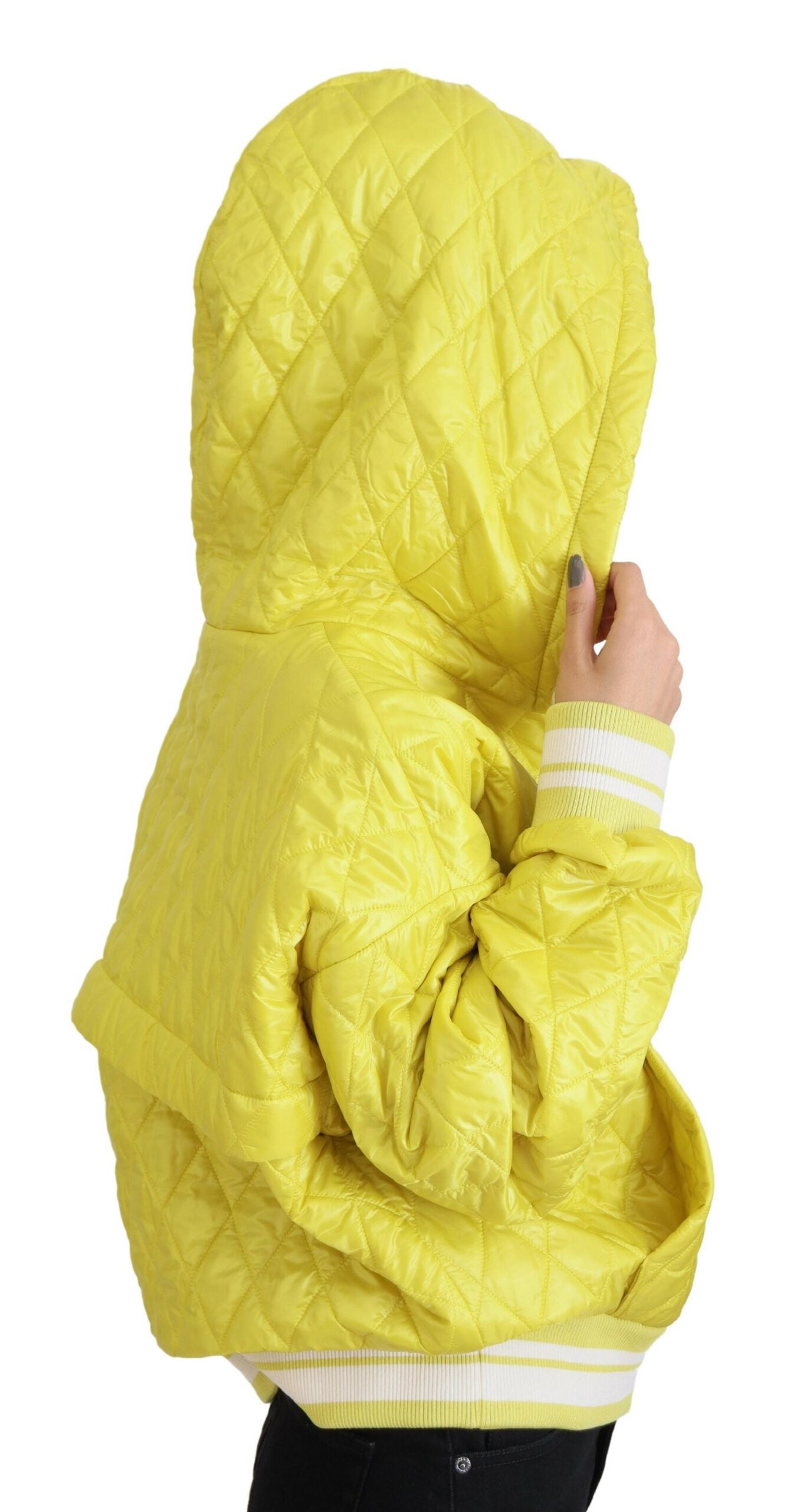 Dolce & Gabbana Elegant Yellow Hooded Jacket IT40 | S