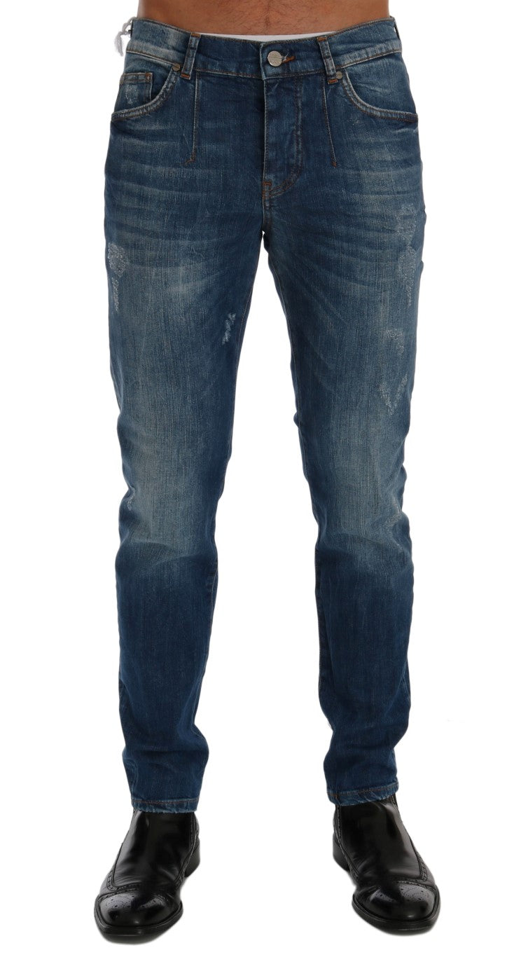 Frankie Morello Chic Slim Fit Blue Wash Jeans W40