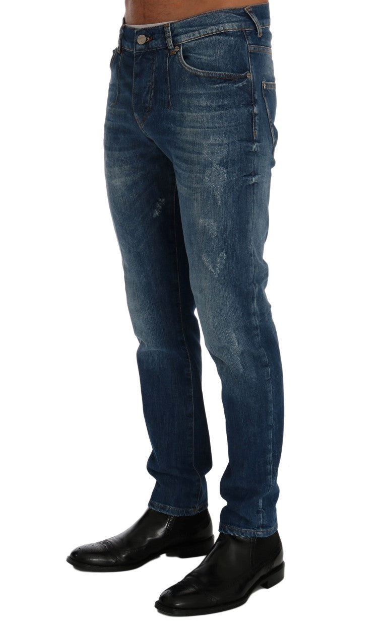 Frankie Morello Chic Slim Fit Blue Wash Jeans W40