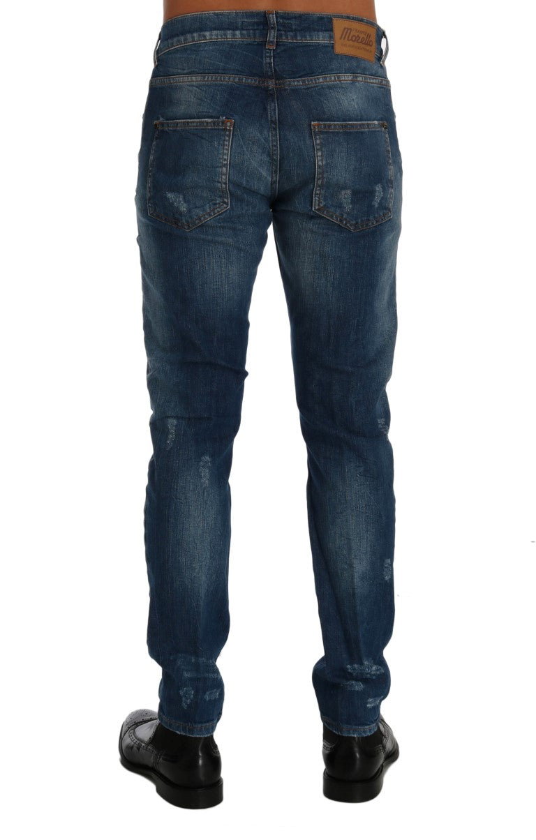 Frankie Morello Chic Slim Fit Blue Wash Jeans W40