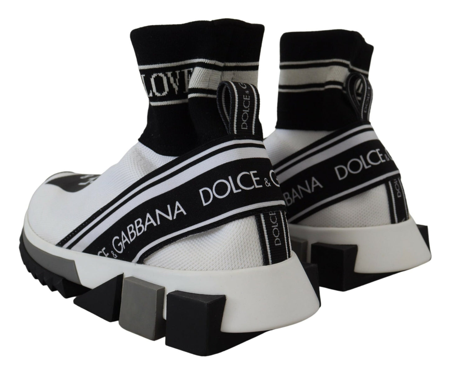 Dolce & Gabbana Chic Black and White Sorrento Slip-On Sneakers EU36 / US5.5