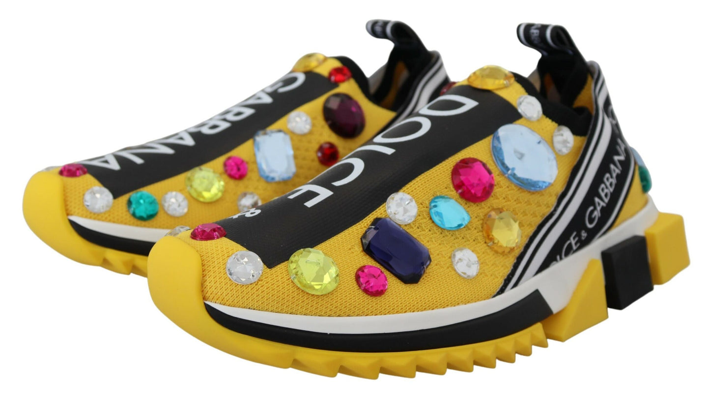 Dolce & Gabbana Exquisite Yellow Techno Fabric Sneakers EU39 / US8.5