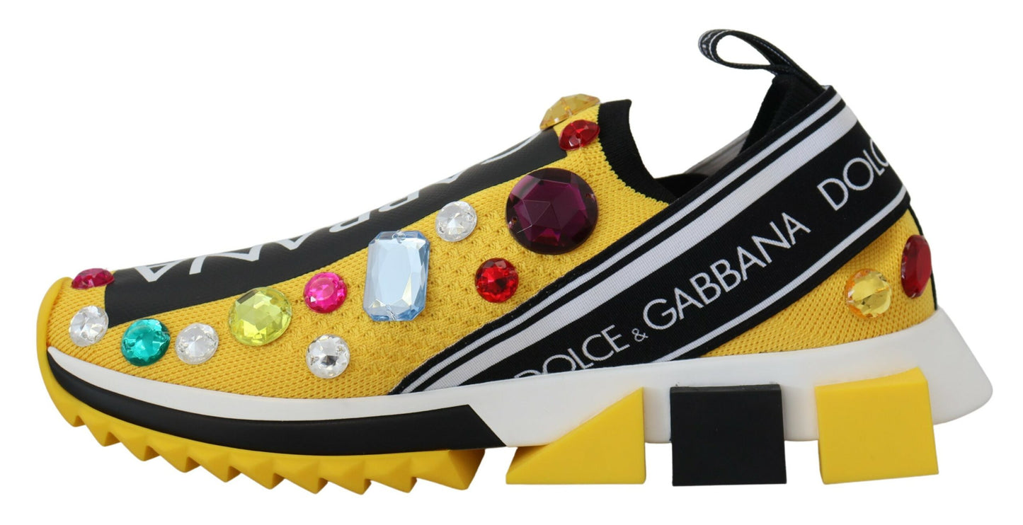 Dolce & Gabbana Exquisite Yellow Techno Fabric Sneakers EU39 / US8.5