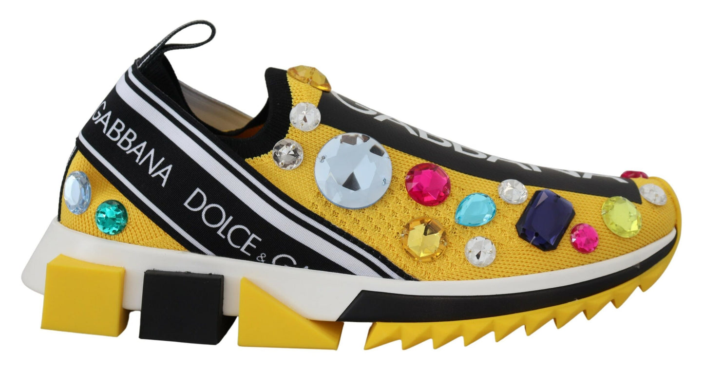 Dolce & Gabbana Exquisite Yellow Techno Fabric Sneakers EU39 / US8.5