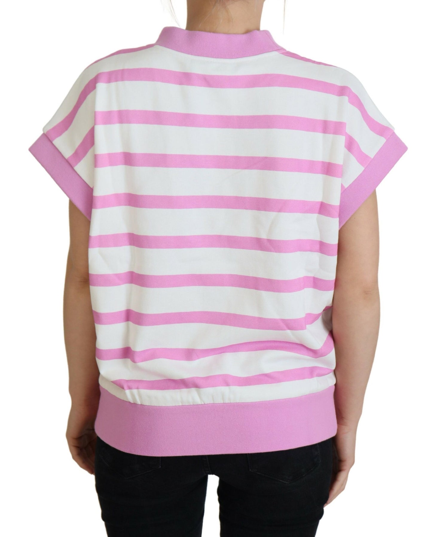 Dolce & Gabbana Exclusive Striped Cotton Crew Neck Tee IT44 | L