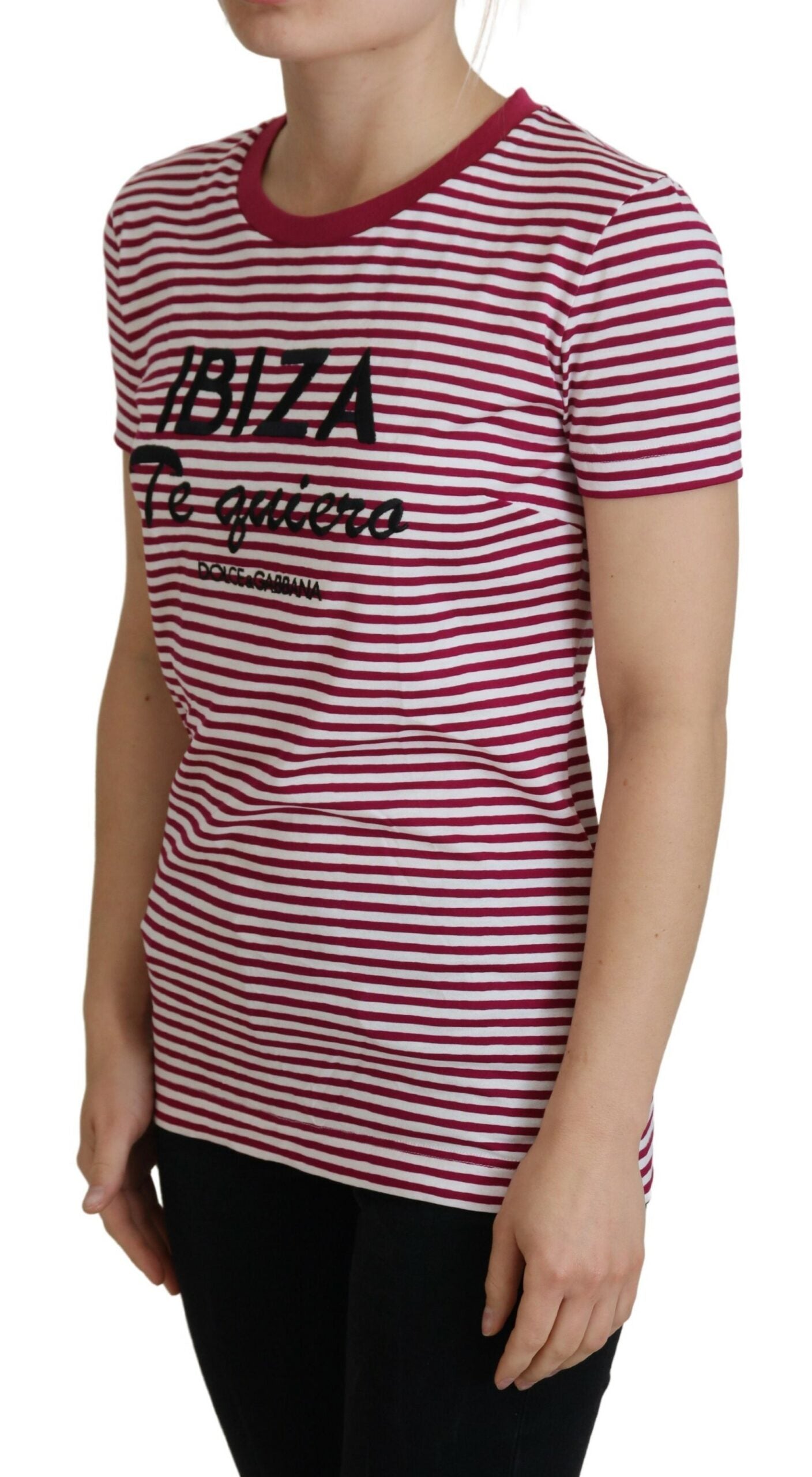 Dolce & Gabbana Exclusive Striped Ibiza Crew Neck Tee IT42 / M