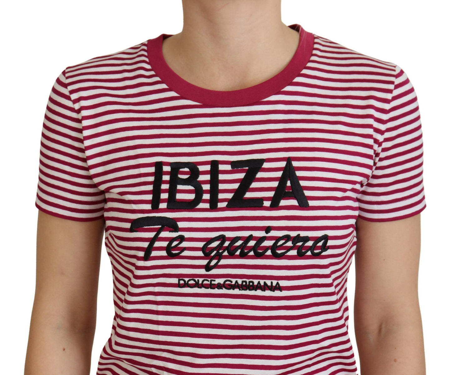 Dolce & Gabbana Exclusive Striped Ibiza Crew Neck Tee IT42 / M