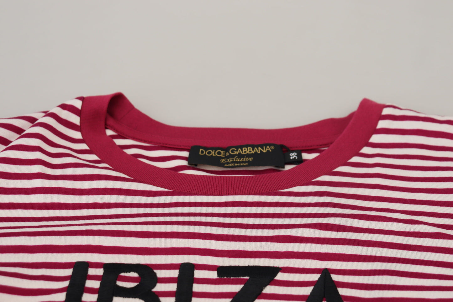 Dolce & Gabbana Exclusive Striped Ibiza Crew Neck Tee IT42 / M