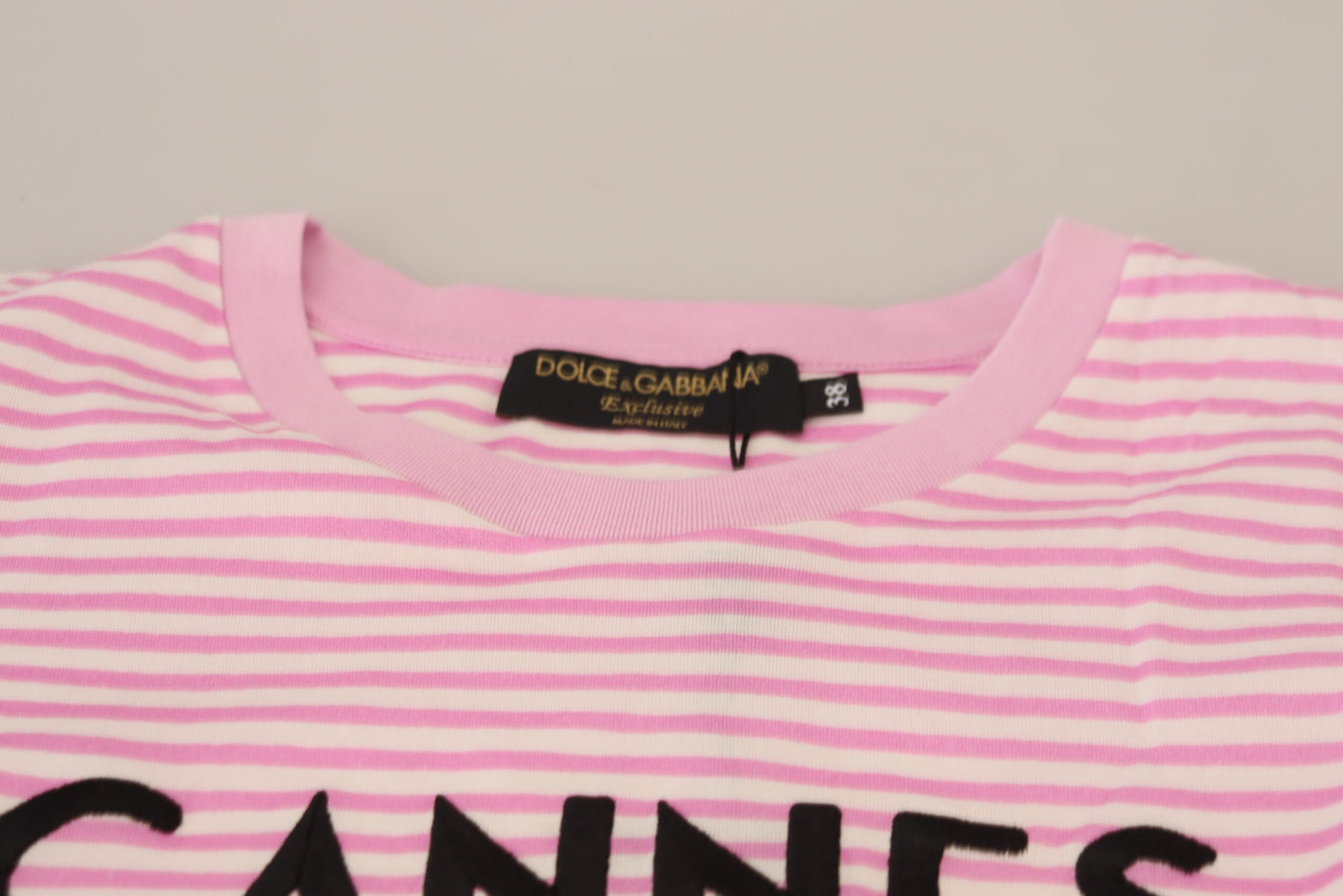 Dolce & Gabbana Exclusive Striped Love Affair Cotton Tee IT38 / XS