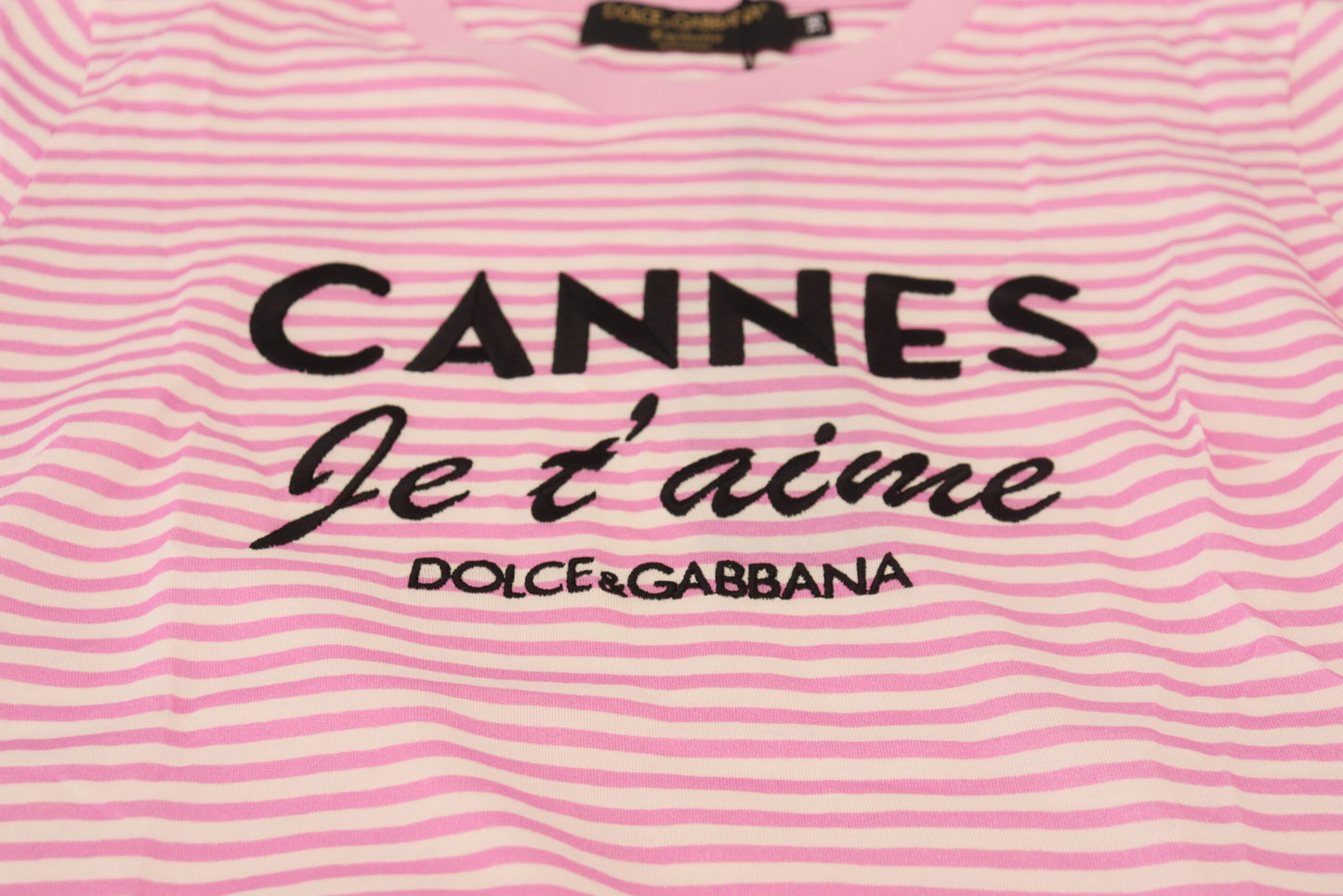 Dolce & Gabbana Exclusive Striped Love Affair Cotton Tee IT38 / XS