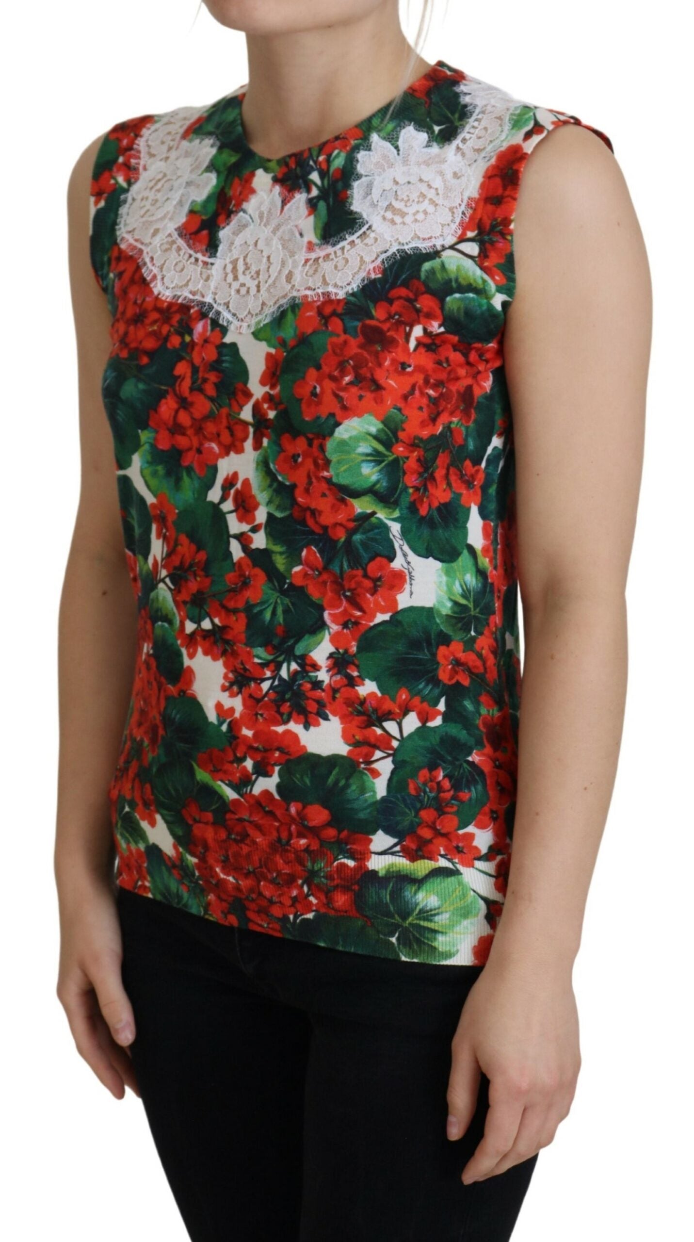 Dolce & Gabbana Chic Floral Print Tank Top Vest IT46 / L