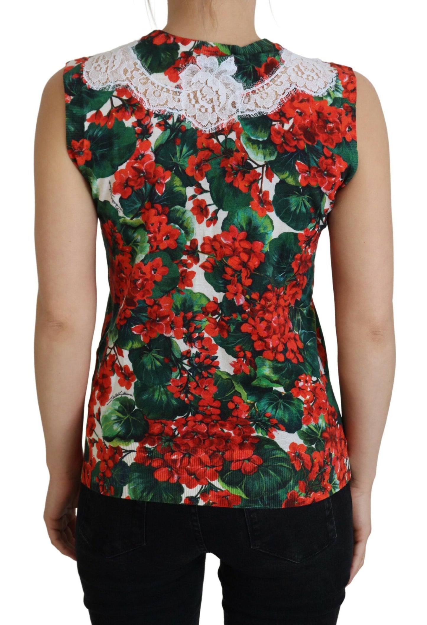 Dolce & Gabbana Chic Floral Print Tank Top Vest IT46 / L