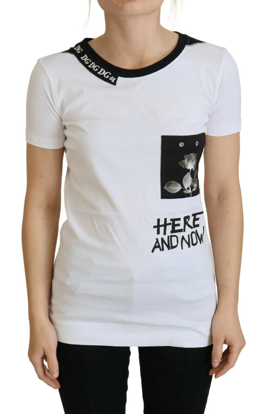 Dolce & Gabbana Chic Monochrome 'Here and Now' Cotton Tee IT36 / XS