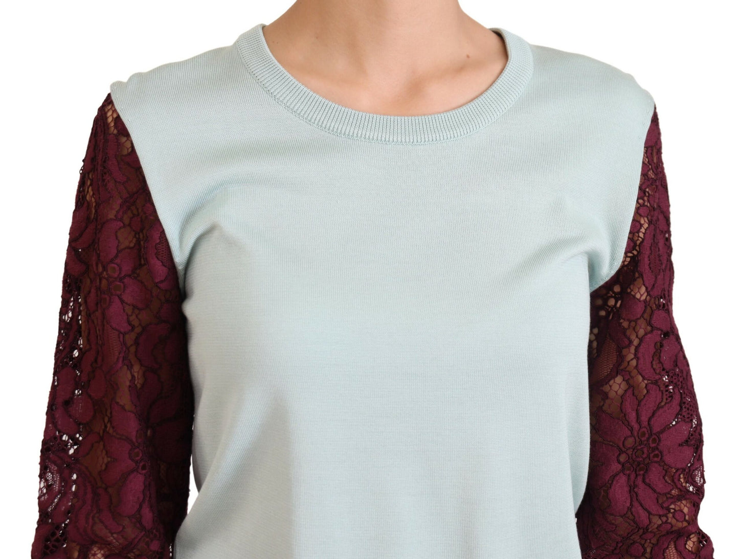 Dolce & Gabbana Elegant Multicolor Lace Silk Blend Sweater IT40 | S