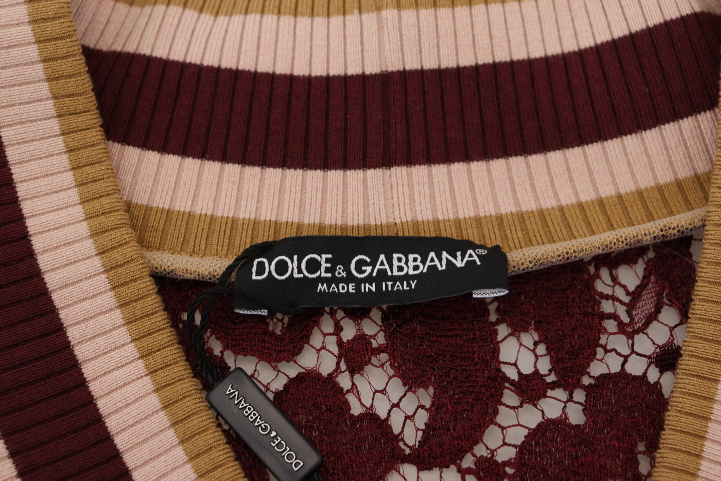 Dolce & Gabbana Multicolor V-Neck Pullover Sweater IT40 / S