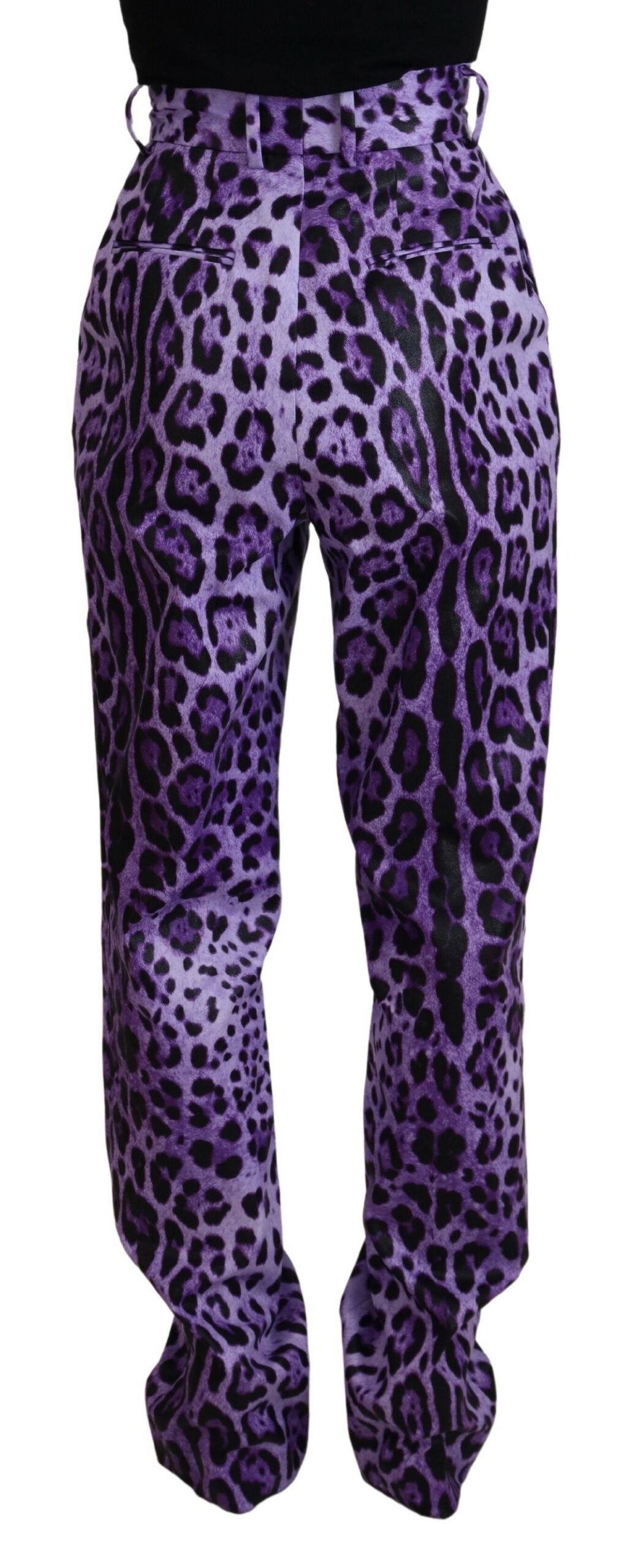 Dolce & Gabbana Elegant High Waist Straight Purple Pants IT40 / S