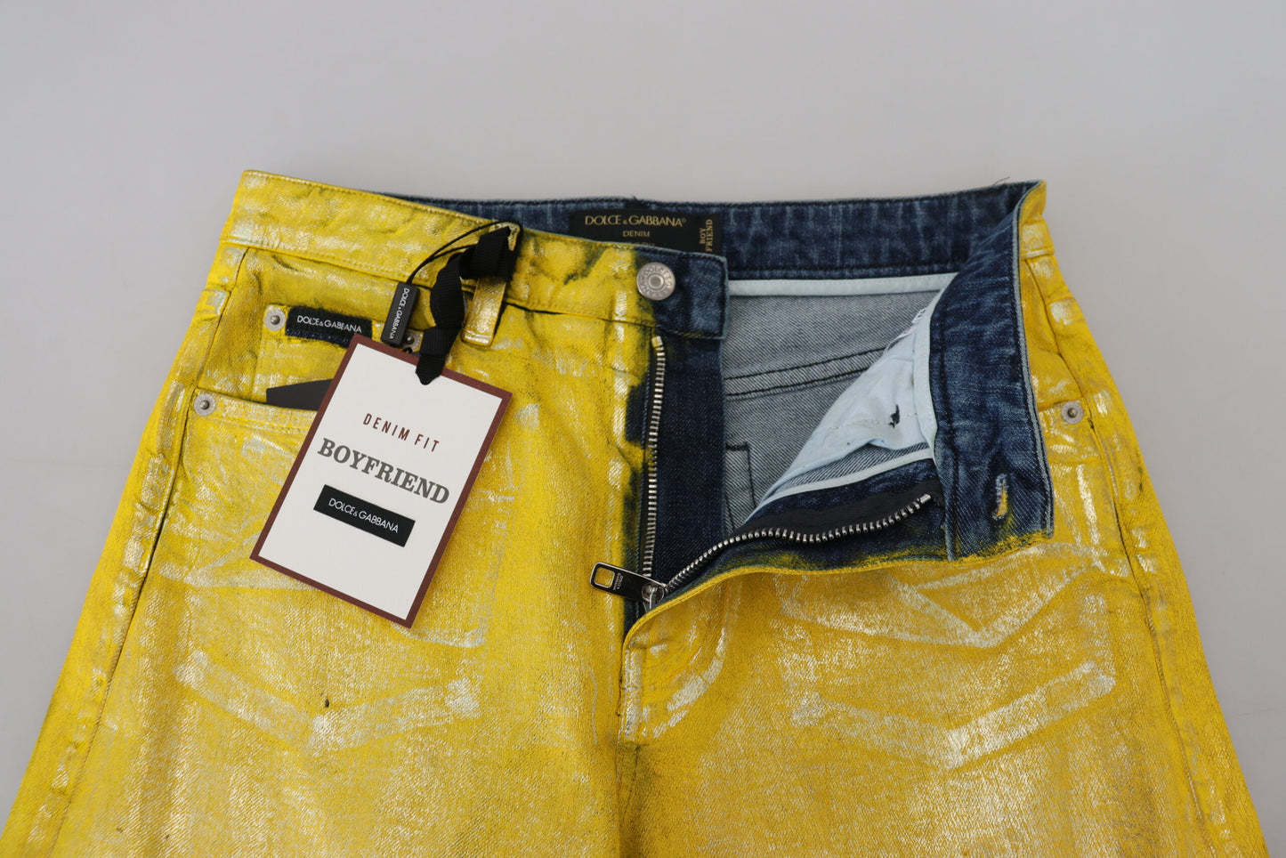 Dolce & Gabbana Chic High Waist Straight Jeans in Vibrant Yellow IT40 / S