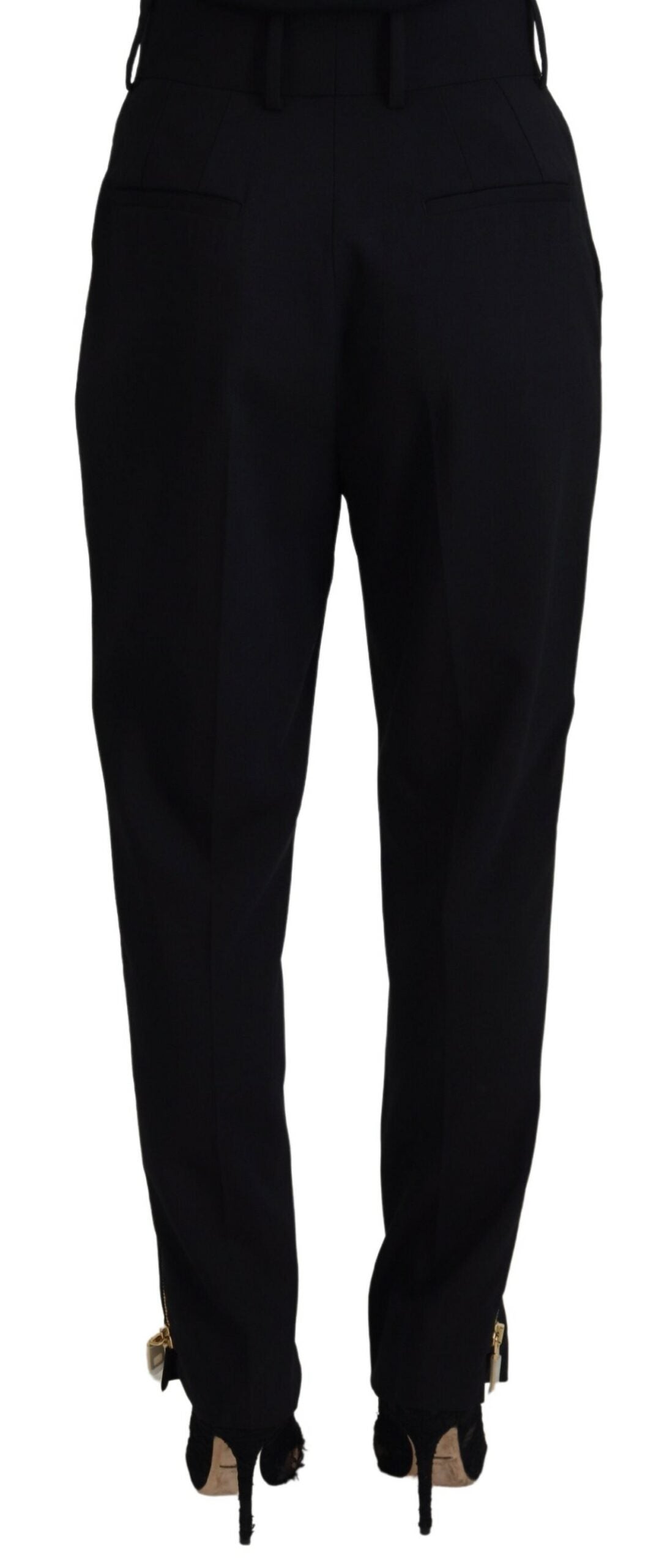 Dolce & Gabbana Elegant High Waist Tapered Wool Pants IT40 / S