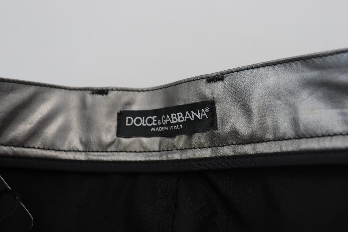 Dolce & Gabbana Elegant High Waist Skinny Pants in Silver IT40 / S