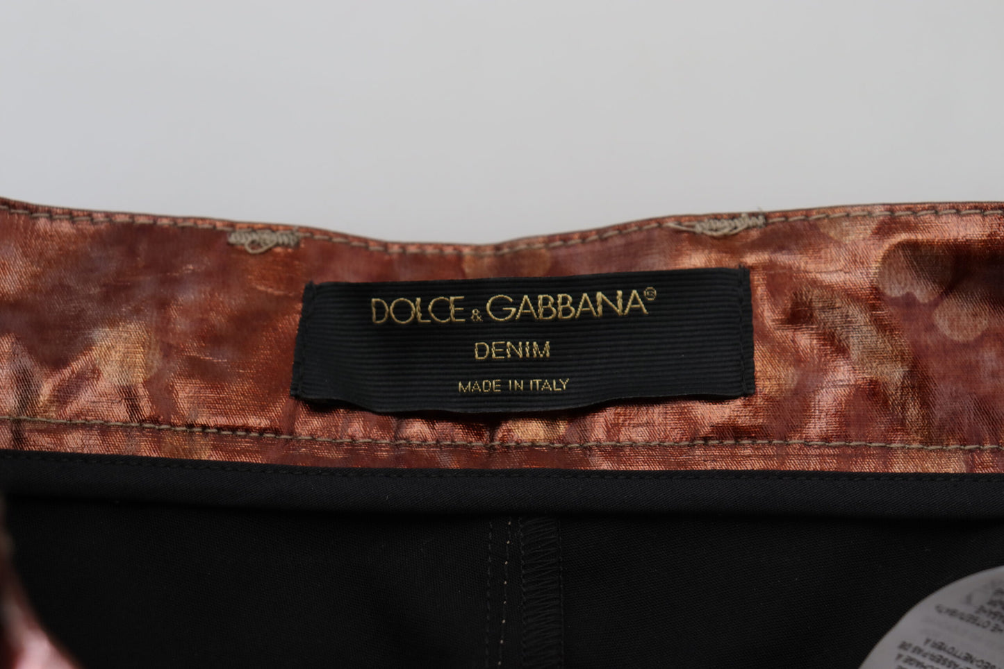 Dolce & Gabbana High Waist Skinny Jeans in Metallic Bronze IT40 / S