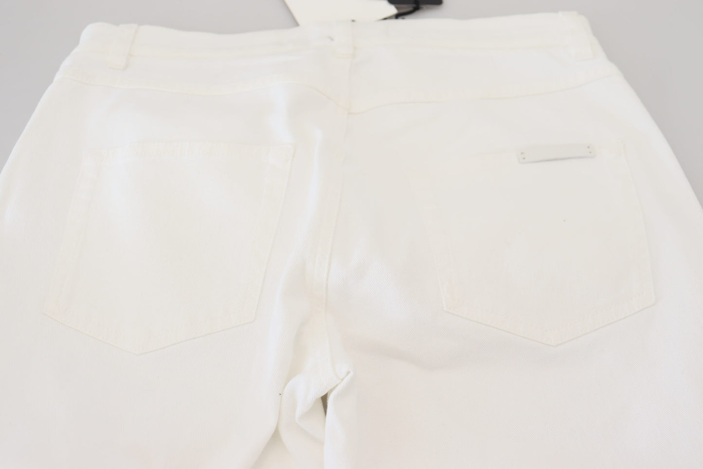 Dolce & Gabbana Elegant White Mid Waist Skinny Jeans IT42 / M