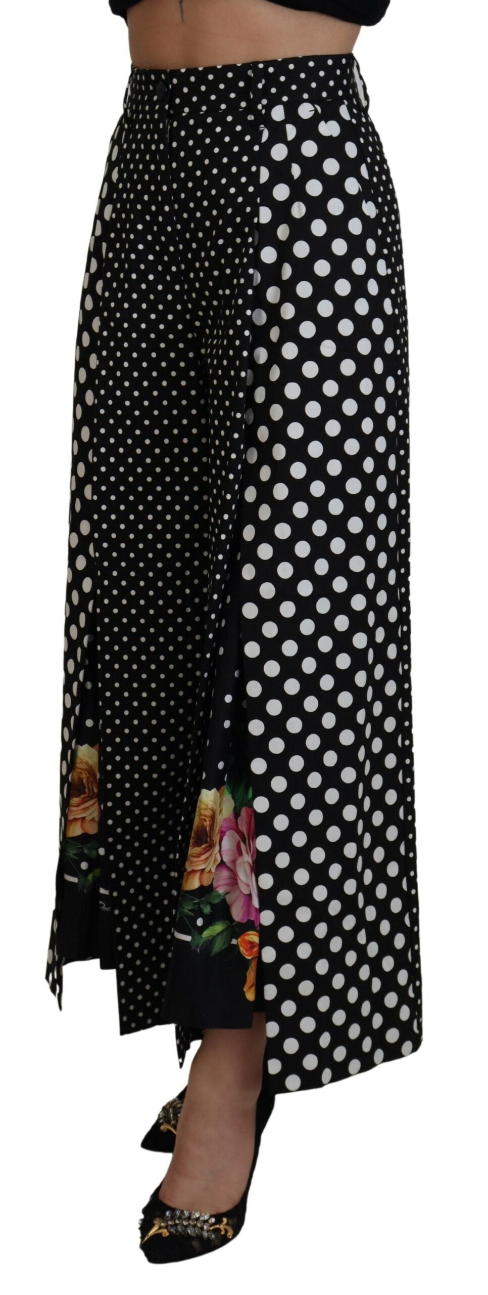 Dolce & Gabbana Elegant High-Waist Polka Dot Pants IT38 / XS