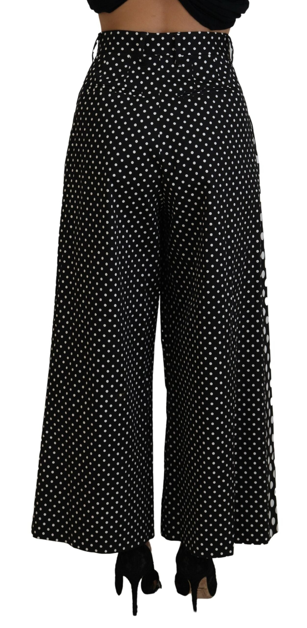 Dolce & Gabbana Elegant High-Waist Polka Dot Pants IT38 / XS