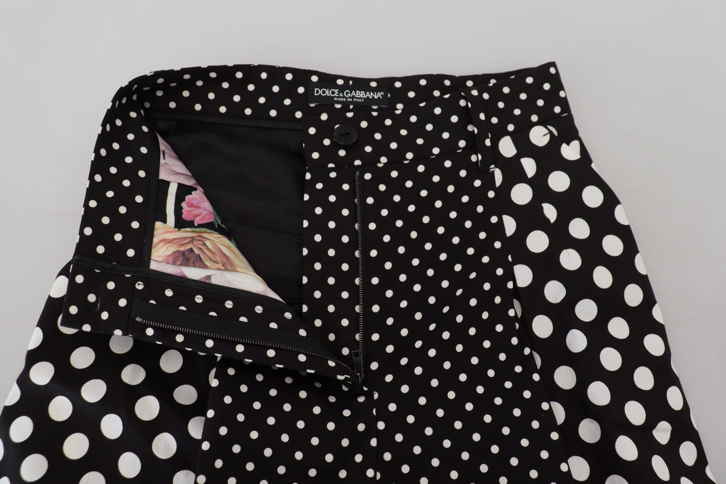 Dolce & Gabbana Elegant High-Waist Polka Dot Pants IT38 / XS