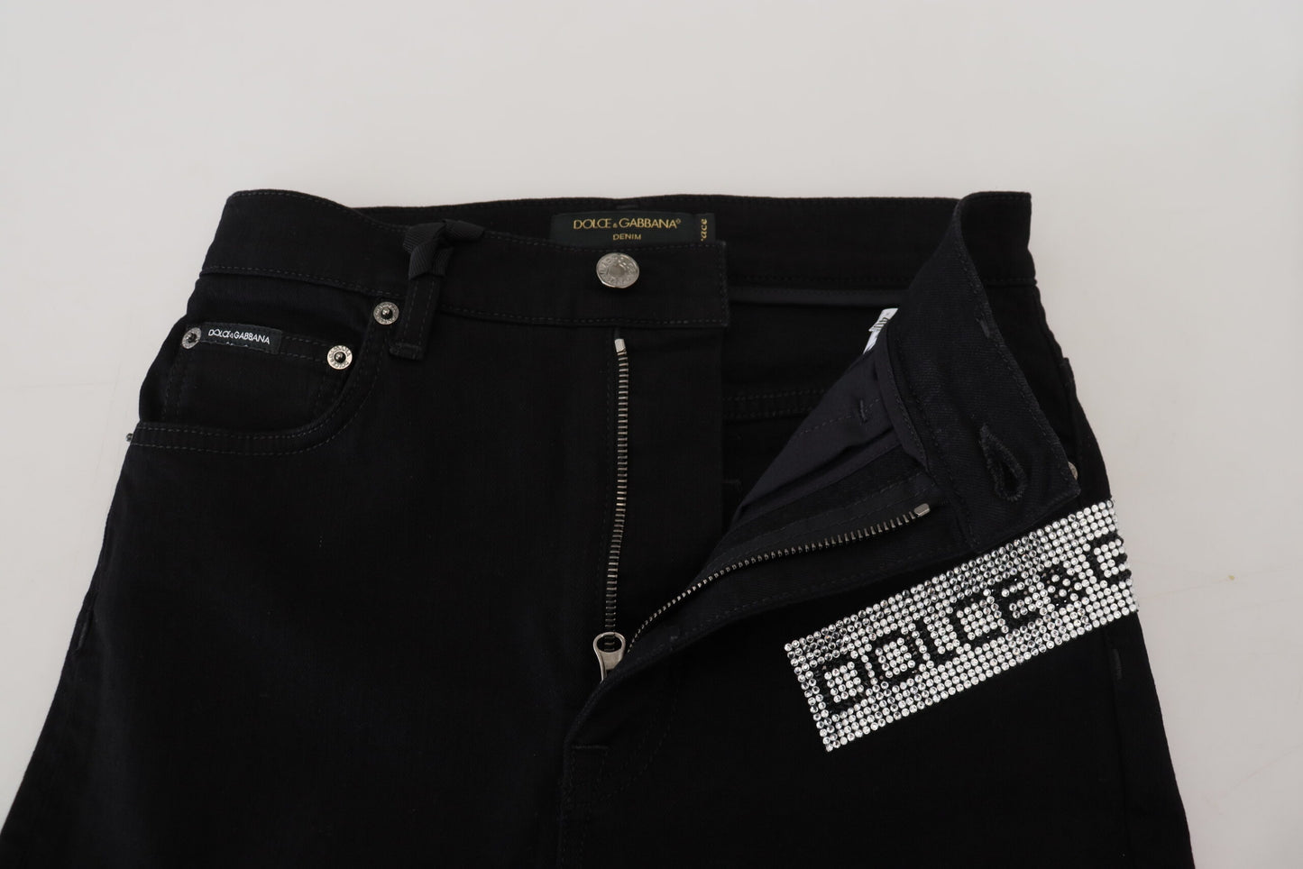 Dolce & Gabbana Chic High Waist Slim Fit Black Jeans IT38 / XS